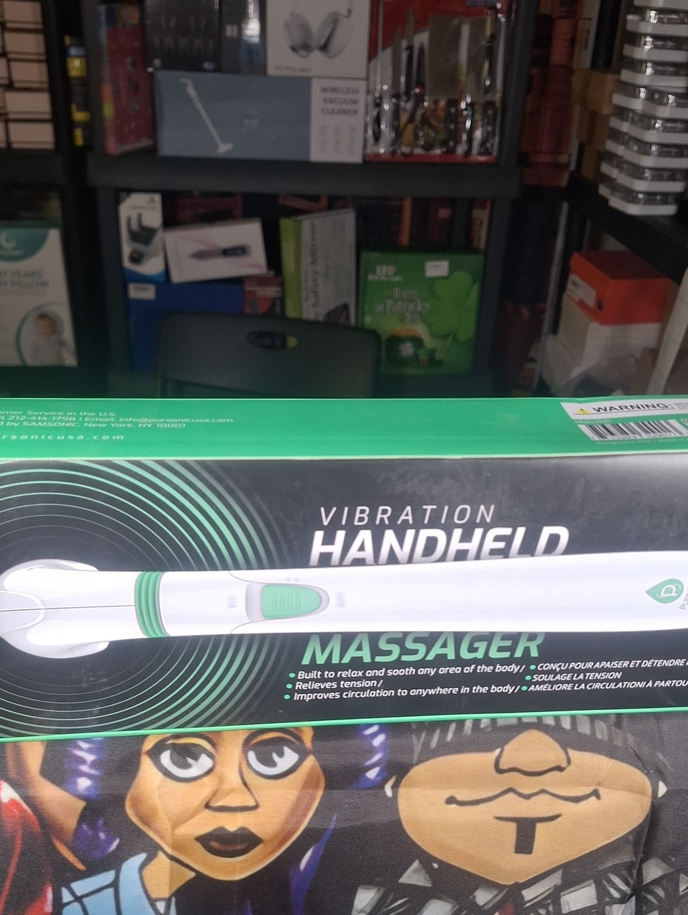 Vibration Handheld Massager - White & Green